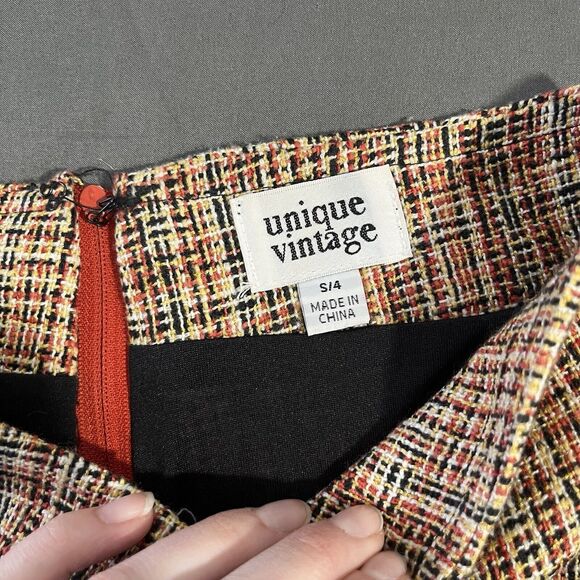 Unique Vintage Pants High Waist Tweed Tailored Trousers - Picture 4 of 10